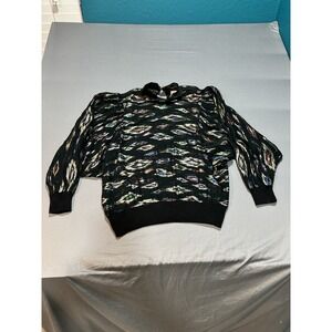 VTG 80s‎ AC Sport Sheer Metallic Peacock Pattern Batwing Top 12